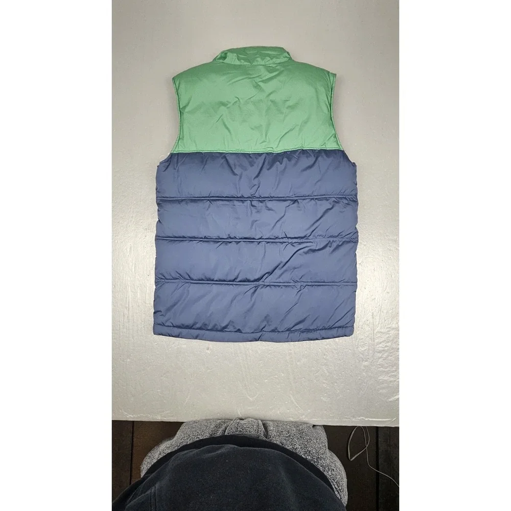 Mossimo Supply Co Puffer Vest Mens Small Green Blue Colorblock‎ Full Zip Quilted